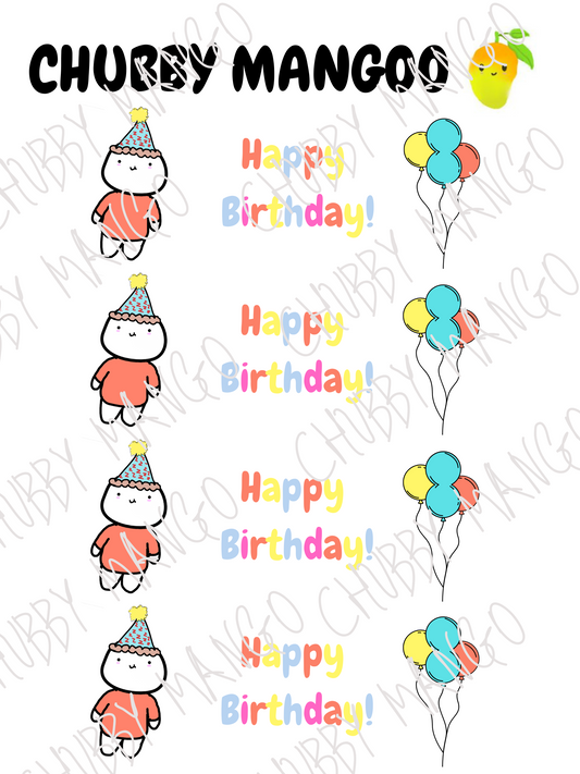 Mochi Max Happy Birthday Stickers