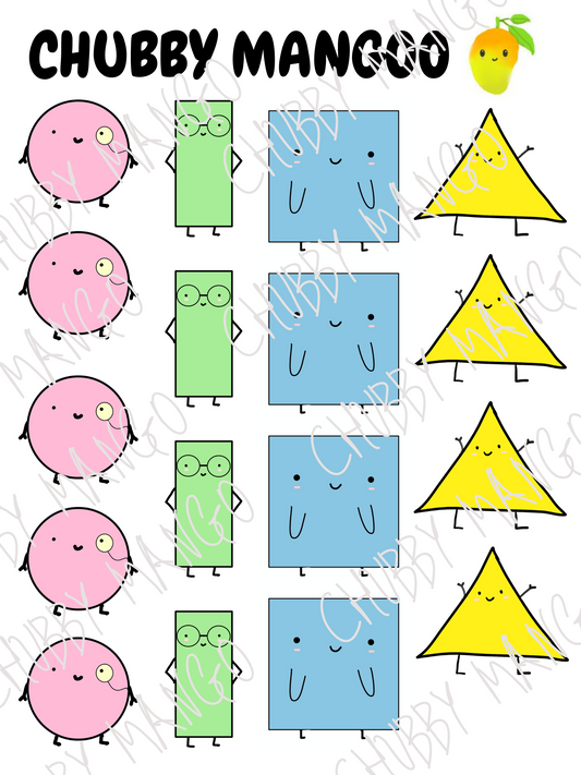 Timmy Triangle and Friends Sticker Sheet