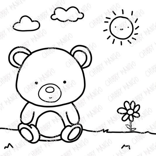 Colour Me In: Bear Sticker
