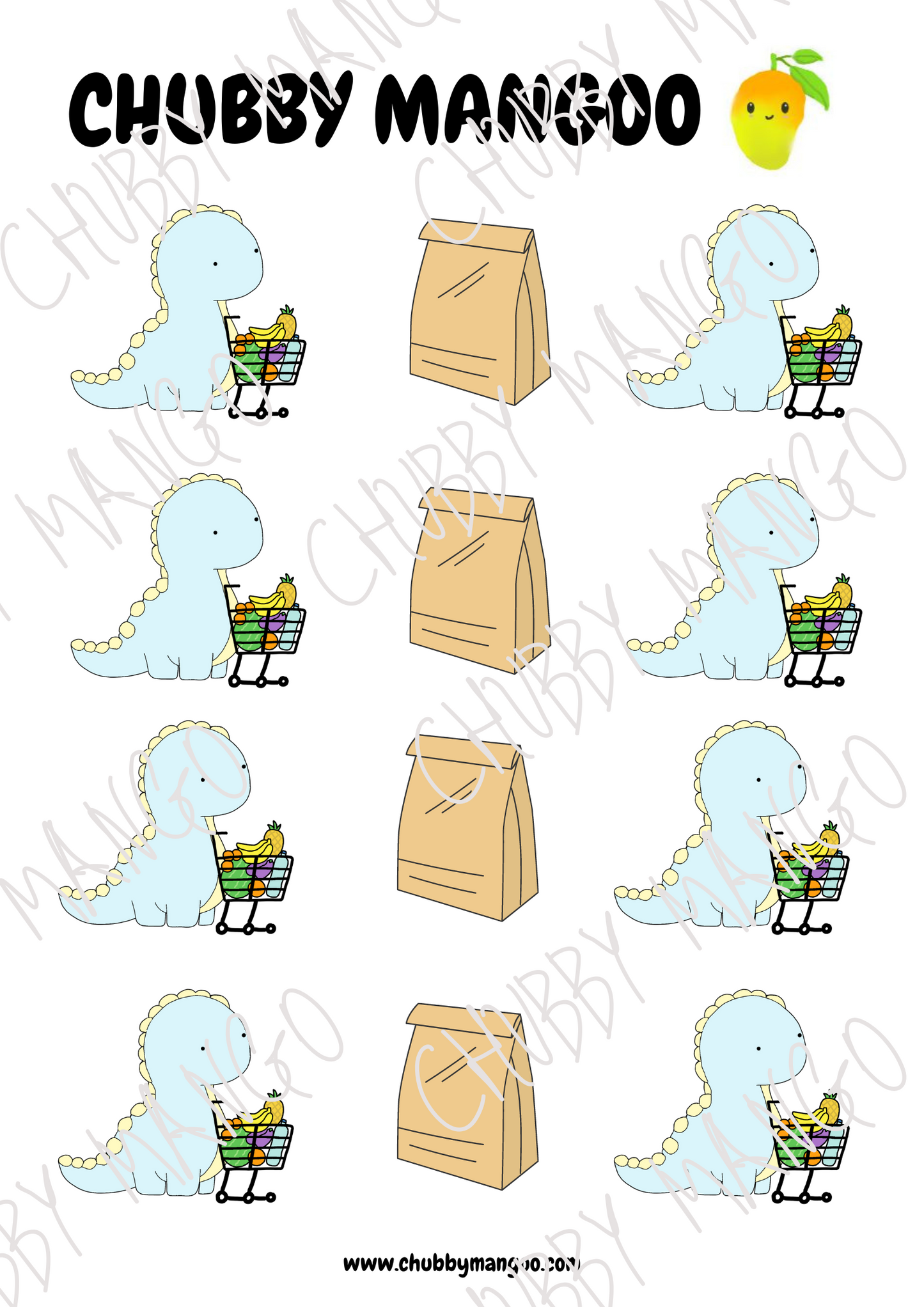 Dino Shopping Stickers
