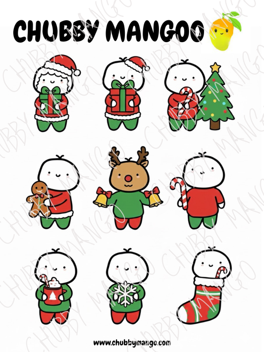 Mochi Max Christmas Sticker Sheet
